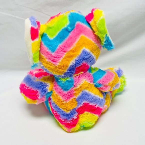 Elephant Soft Cuddly Plush Toy in Rainbow Colors by World Plush - Picture 4 of 8